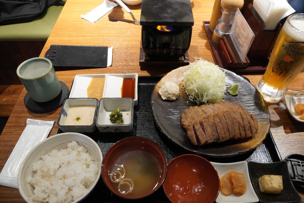 set meal from Gyukatsu Kyoto Katsugyu